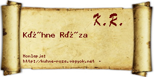 Kühne Róza névjegykártya